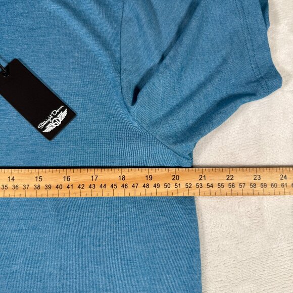 Straight Down Polo Shirt Men Size S Blue Short Sleeve Embroidered Logo Cruz NWT - Picture 7 of 11